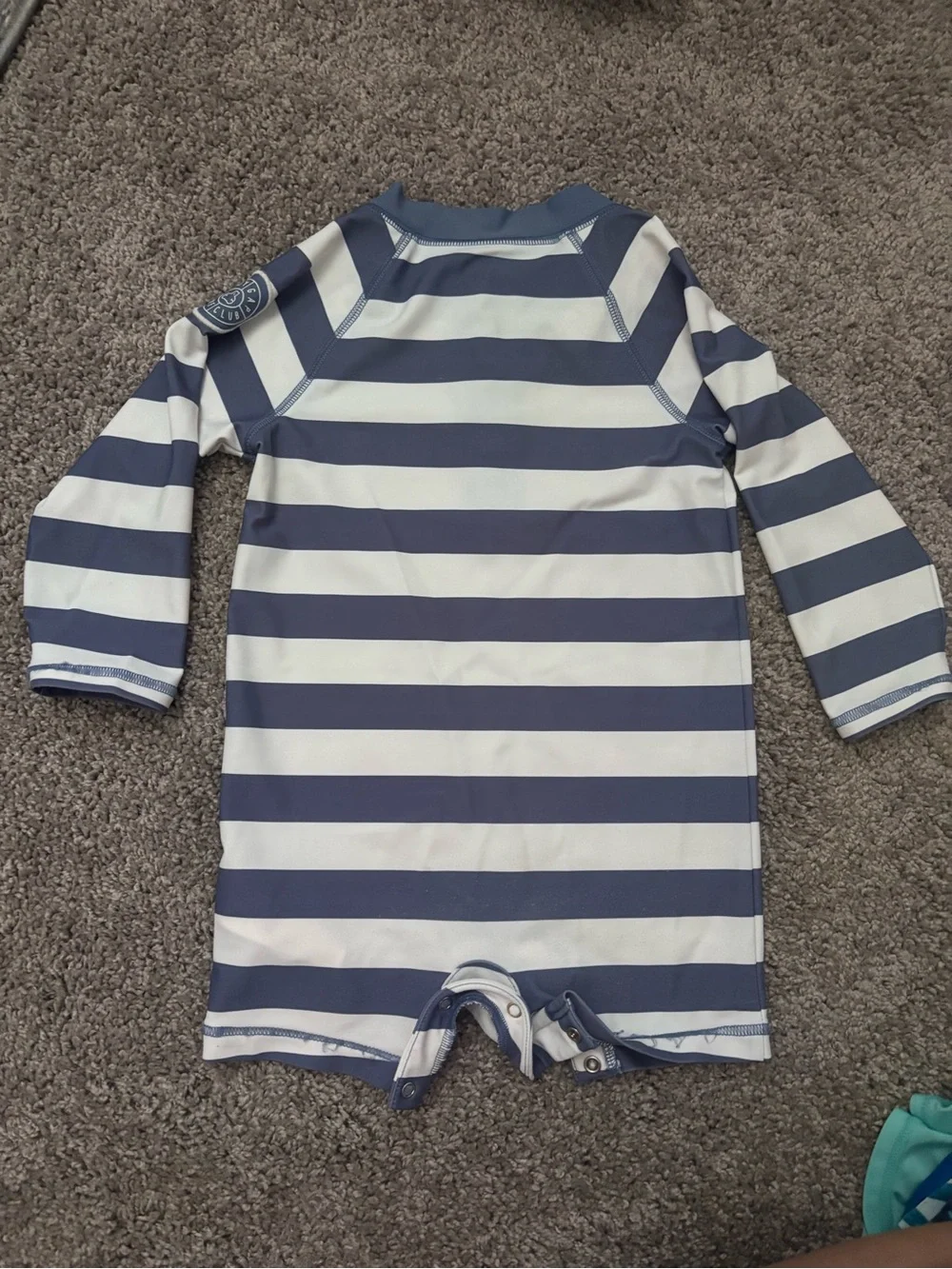 GAP Kids Navy & White Striped Long-Sleeve Rashguard